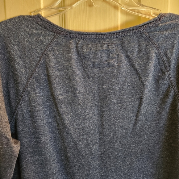 Denim blue embroidered seed bead design long sleeve tshirt - Picture 6 of 10